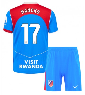 Atletico Madrid David Hancko #17 Dětské Alternativní Dres 2025-26 Krátký Rukáv (+ trenýrky)